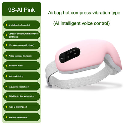 Eye massager airbag vibration intelligent AI voice hot compress eye protection device