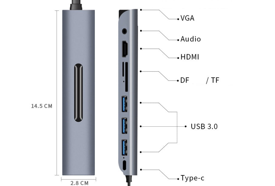 9-in-1 USB-C Hub Docking Station – HDMI, VGA, 4K, 10Gbps