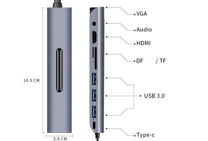 9-in-1 USB-C Hub Docking Station – HDMI, VGA, 4K, 10Gbps