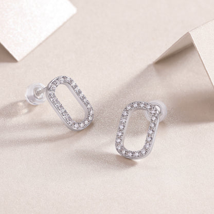 1Return To Simplicity - Fashionable, Trendy And Affordable Jewelry Set With Moissanite S925 Sterling Silver And Platinum-plated Stud Earrings