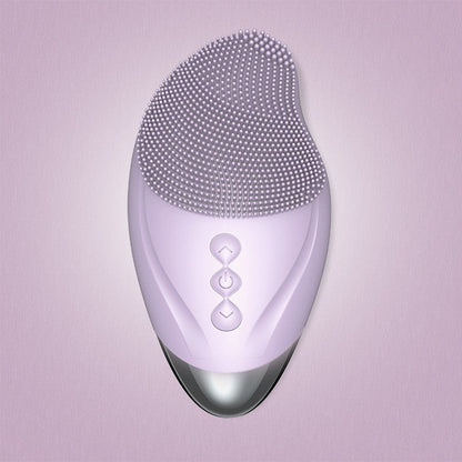 Heated Electric Silicone Facial Cleansing Brush – Ultrasonic Vibration
