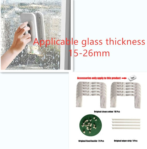 Magnetic Double-Sided Window Cleaner – Glass Cleaning Tool with Silicone Scraper