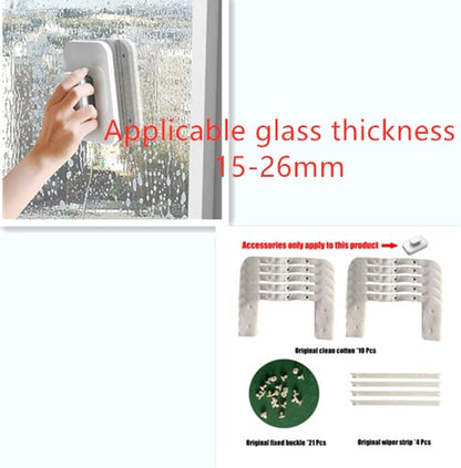 Magnetic Double-Sided Window Cleaner – Glass Cleaning Tool with Silicone Scraper
