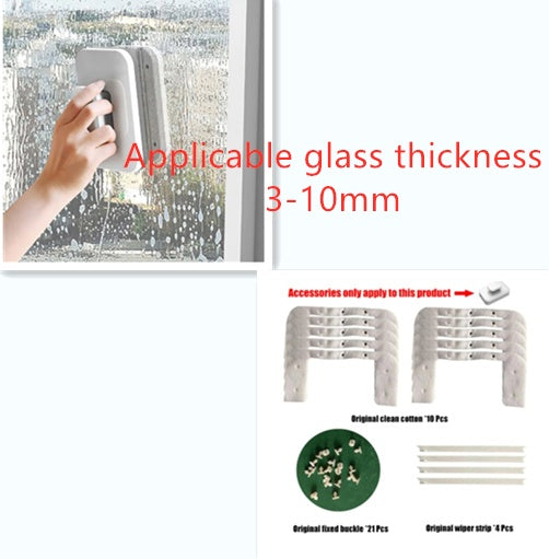 Magnetic Double-Sided Window Cleaner – Glass Cleaning Tool with Silicone Scraper