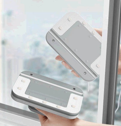 Magnetic Double-Sided Window Cleaner – Glass Cleaning Tool with Silicone Scraper