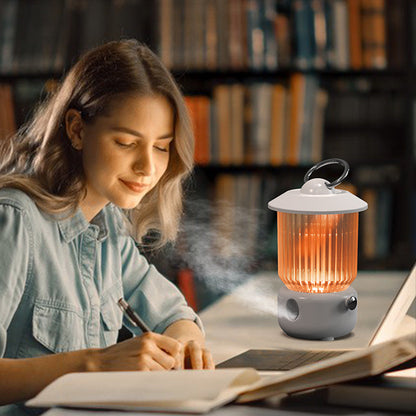 Retro Kerosene Lamp USB Humidifier – Rechargeable, Quiet, Desktop Style