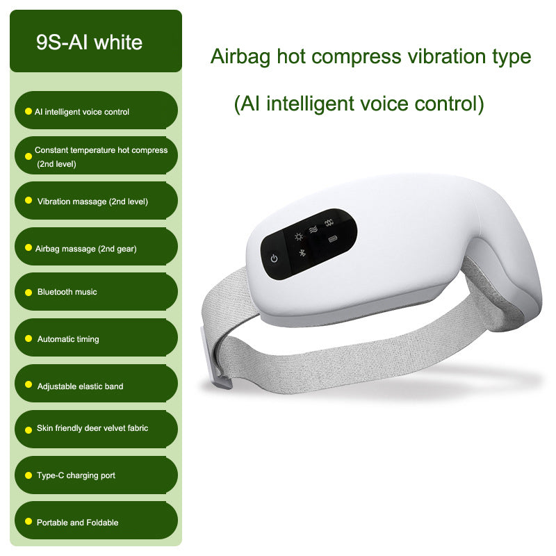 Eye massager airbag vibration intelligent AI voice hot compress eye protection device