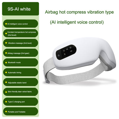 Eye massager airbag vibration intelligent AI voice hot compress eye protection device