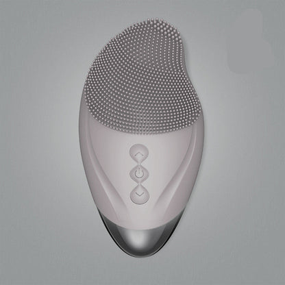 Heated Electric Silicone Facial Cleansing Brush – Ultrasonic Vibration