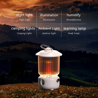 Retro Kerosene Lamp USB Humidifier – Rechargeable, Quiet, Desktop Style