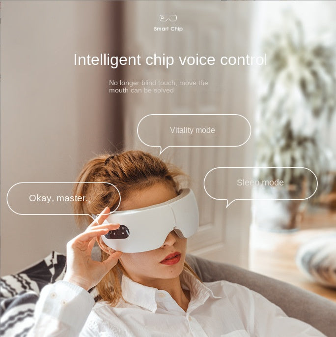 Eye massager airbag vibration intelligent AI voice hot compress eye protection device