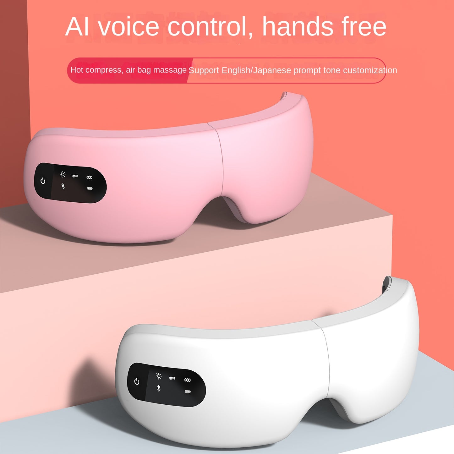 Eye massager airbag vibration intelligent AI voice hot compress eye protection device