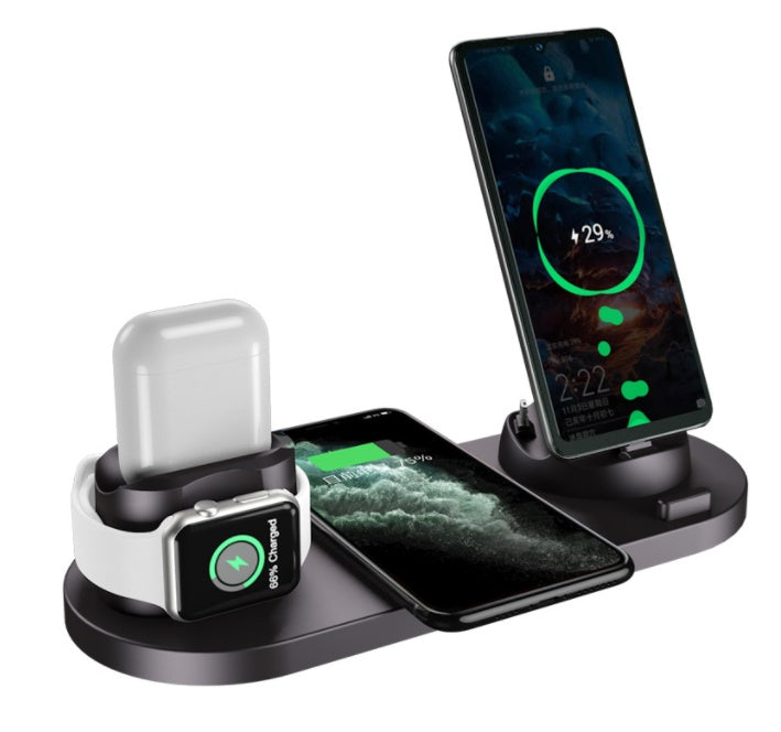 6-in-1 Wireless Fast Charging Dock for iPhone, Phone & Watch