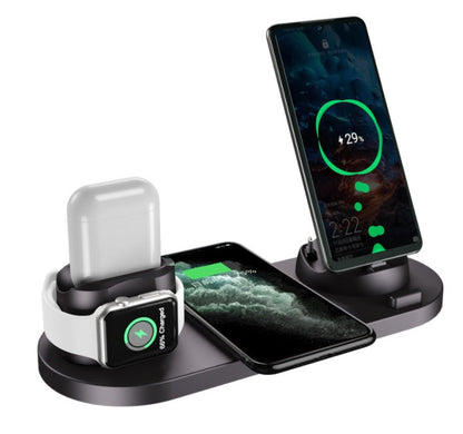6-in-1 Wireless Fast Charging Dock for iPhone, Phone & Watch