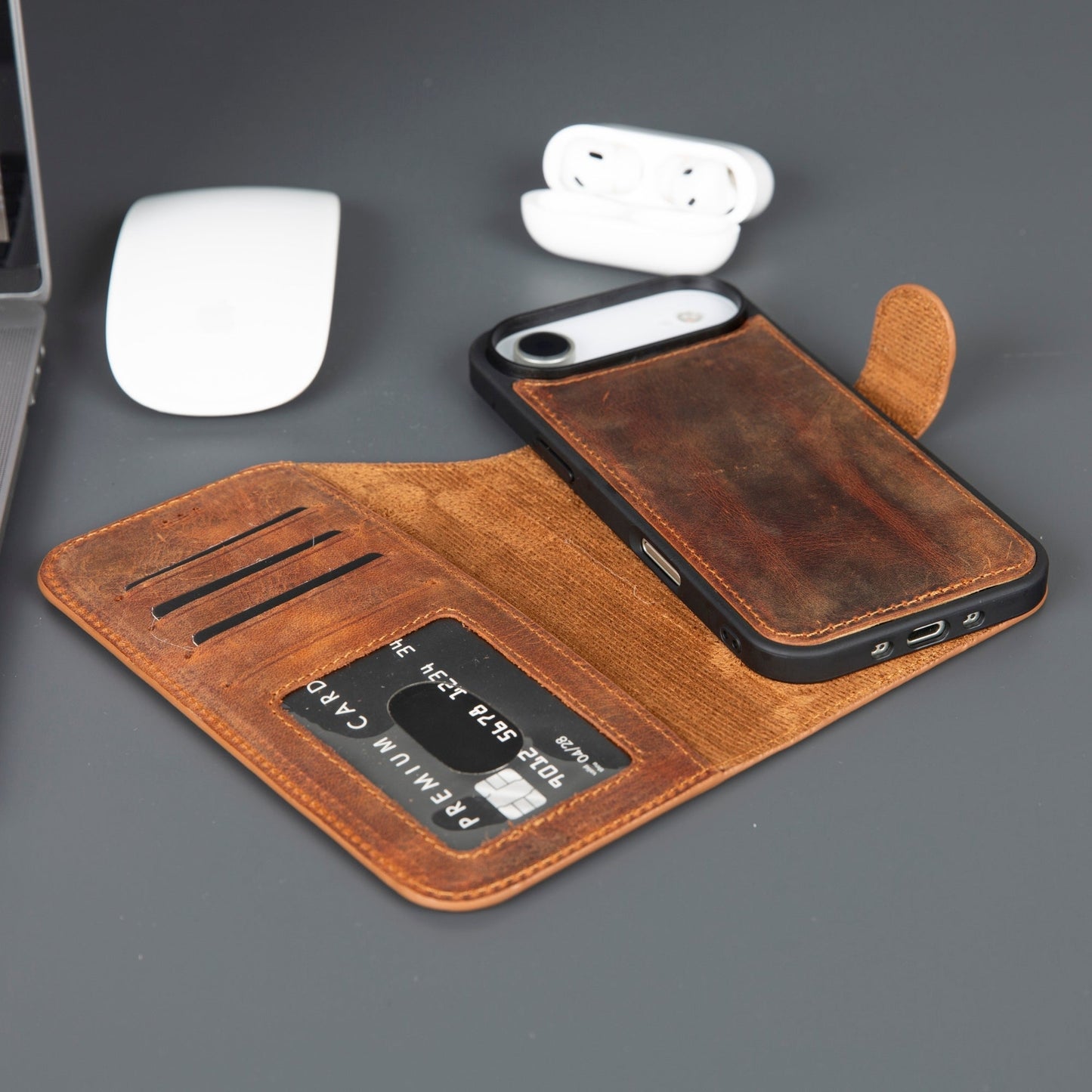 Casper iPhone 17 Air Leather Wallet Case – MagSafe Compatible