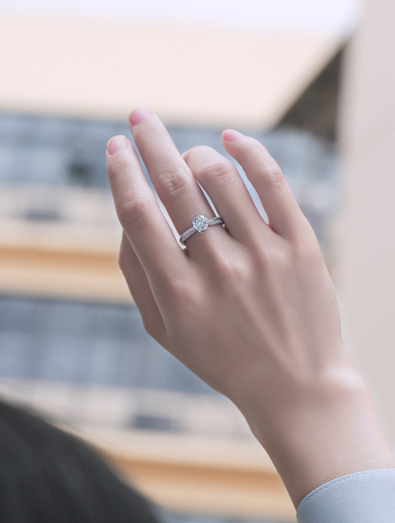 1Moissanite Diamond Wedding Ring Luxury Fashion Silver Ring